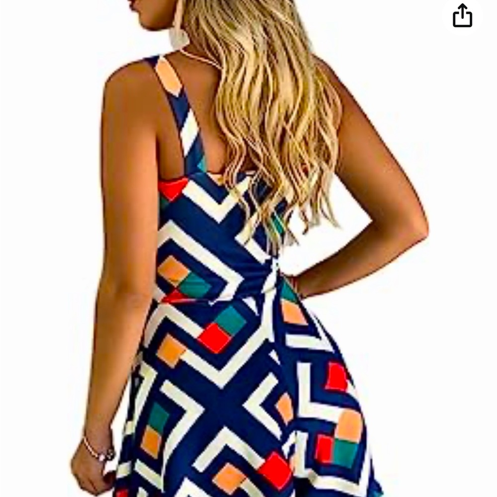 Super cute geometric romper with cut out in front